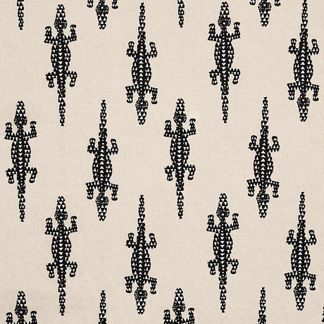 Schumacher Baracoa Embroidery Black Fabric