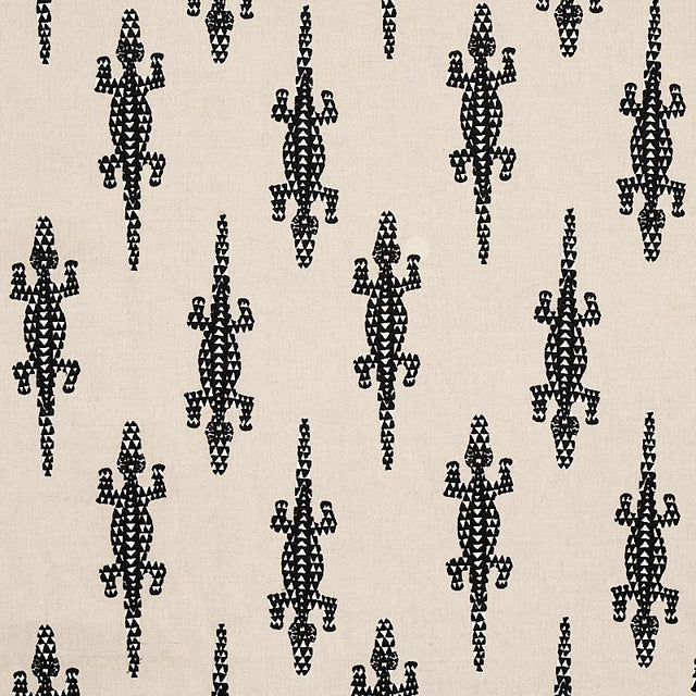 Schumacher Baracoa Embroidery Black Fabric