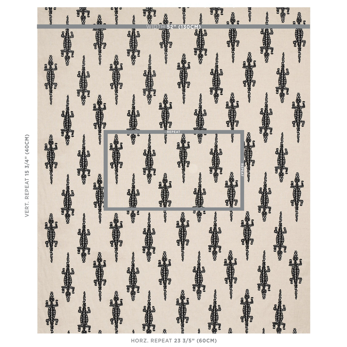 Schumacher Baracoa Embroidery Black Fabric