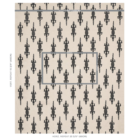 Schumacher Baracoa Embroidery Black Fabric