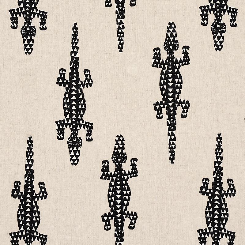 Schumacher Baracoa Embroidery Black Fabric
