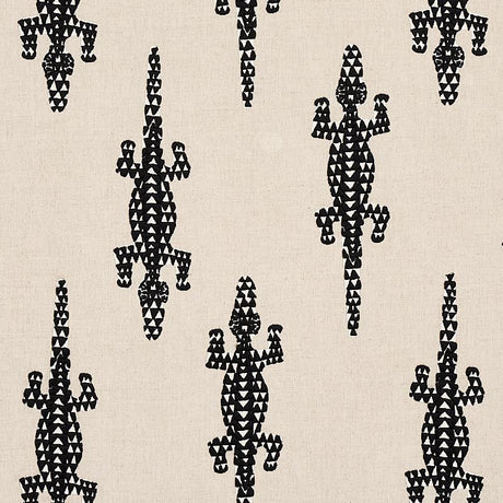 Schumacher Baracoa Embroidery Black Fabric