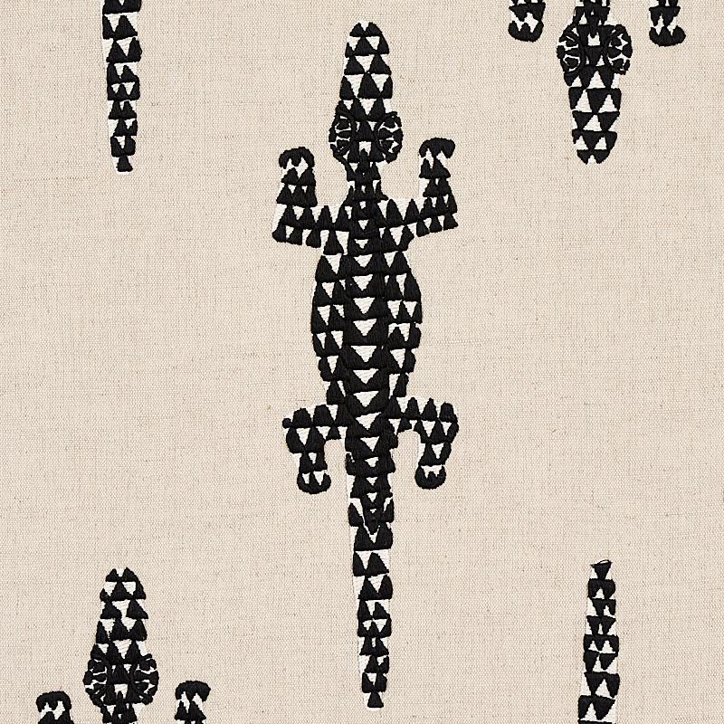Schumacher Baracoa Embroidery Black Fabric