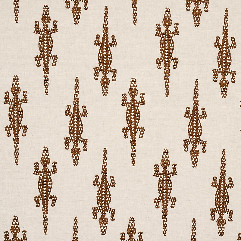 Schumacher Baracoa Embroidery Brown Fabric