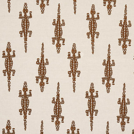 Schumacher Baracoa Embroidery Brown Fabric