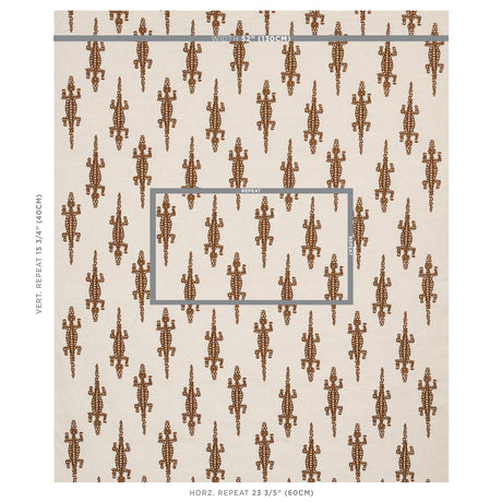 Schumacher Baracoa Embroidery Brown Fabric