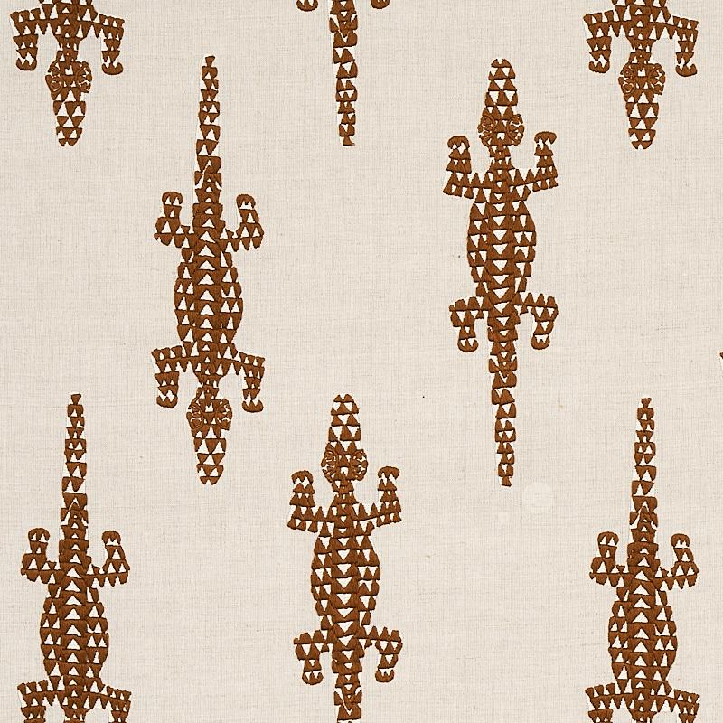 Schumacher Baracoa Embroidery Brown Fabric