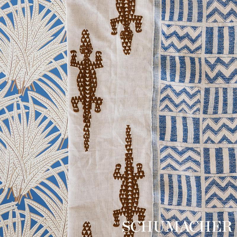Schumacher Baracoa Embroidery Brown Fabric
