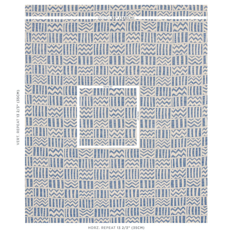 Schumacher Kudu Blue Fabric