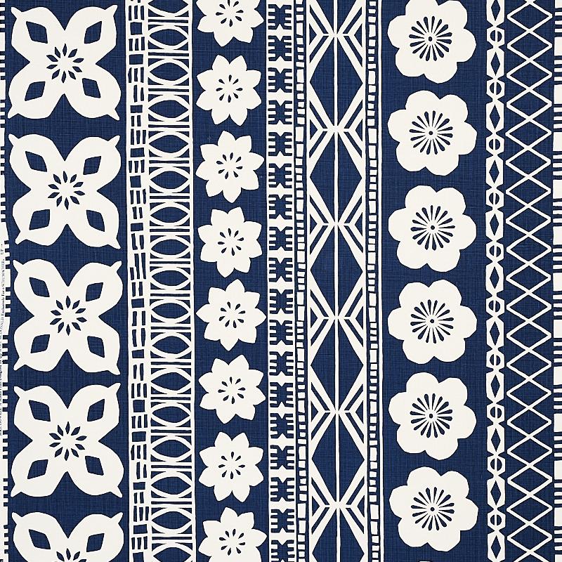 Schumacher Mrs. Howell Indigo Fabric