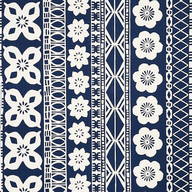 Schumacher Mrs. Howell Indigo Fabric
