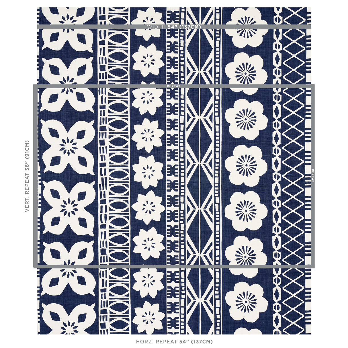 Schumacher Mrs. Howell Indigo Fabric