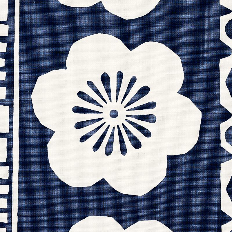 Schumacher Mrs. Howell Indigo Fabric