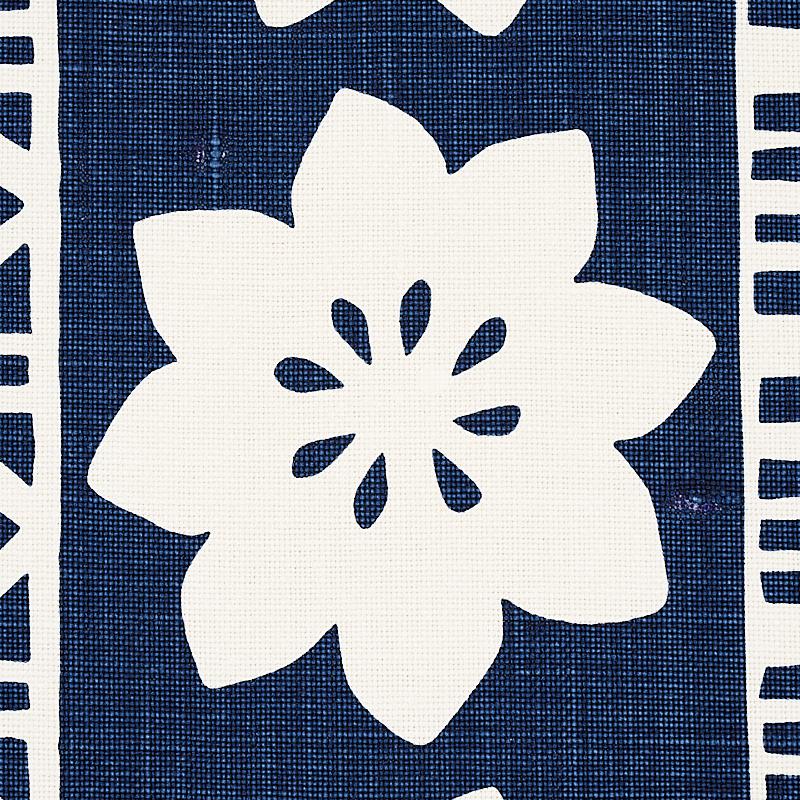 Schumacher Mrs. Howell Indigo Fabric