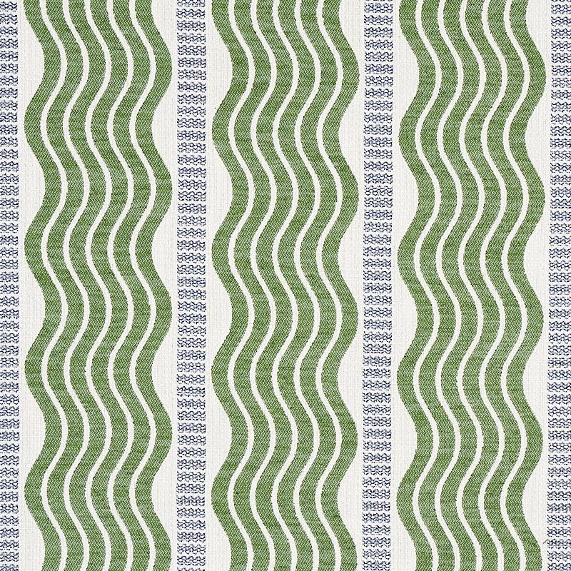 Schumacher Sina Stripe Green Fabric