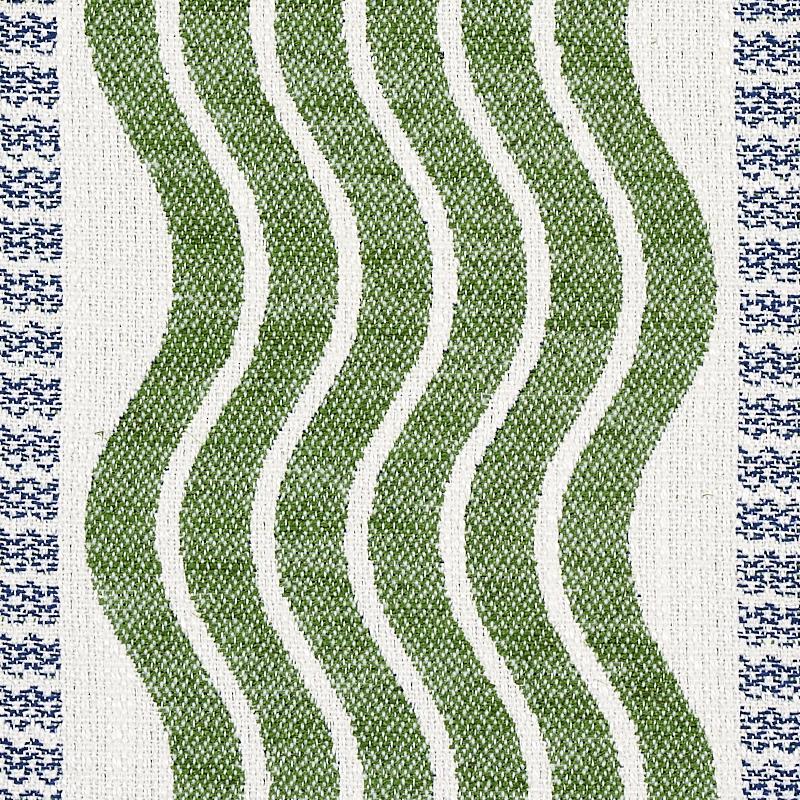 Schumacher Sina Stripe Green Fabric