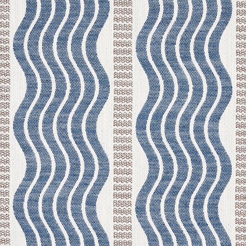 Schumacher Sina Stripe Blue Fabric