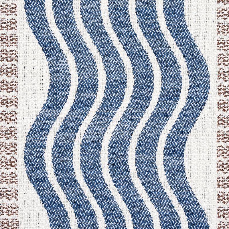 Schumacher Sina Stripe Blue Fabric