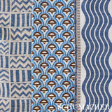 Schumacher Sina Stripe Blue Fabric
