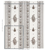 Schumacher Jaipur Linen Embroidery Brown Fabric