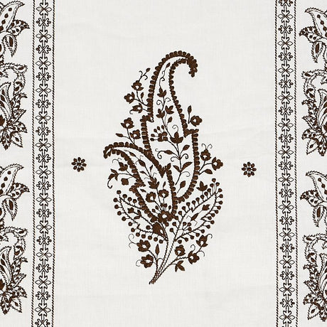 Schumacher Jaipur Linen Embroidery Brown Fabric
