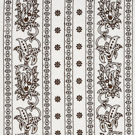 Schumacher Jaipur Linen Embroidery Brown Fabric