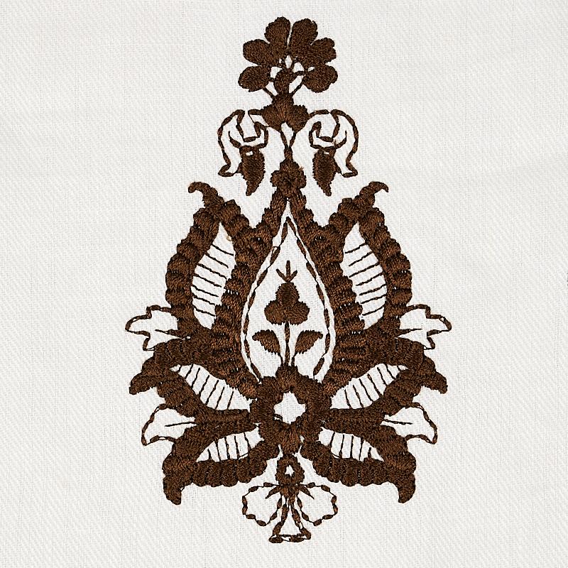 Schumacher Jaipur Linen Embroidery Brown Fabric