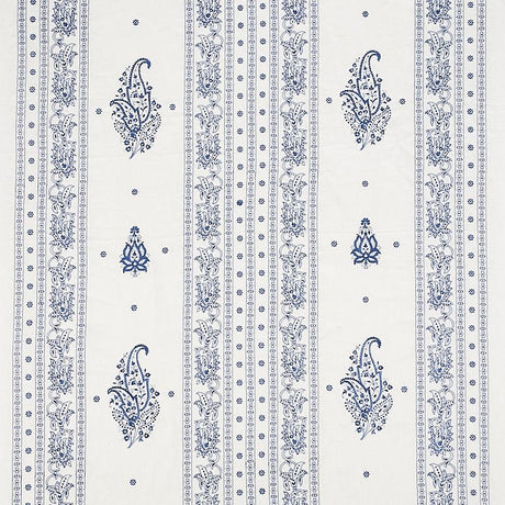 Schumacher Jaipur Linen Embroidery Blue Fabric