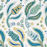 Schumacher Malabar Vine Peacock Fabric