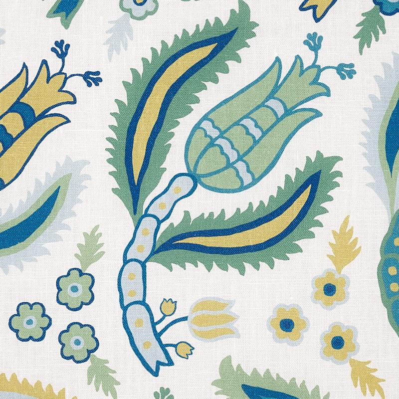 Schumacher Malabar Vine Peacock Fabric