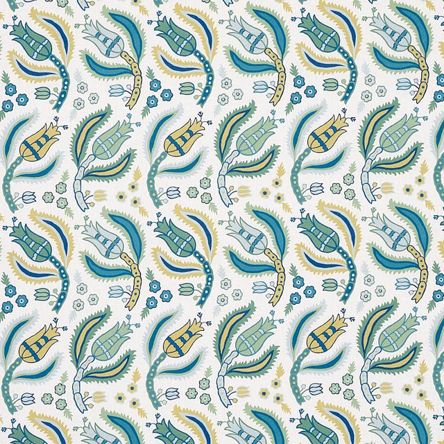 Schumacher Malabar Vine Peacock Fabric