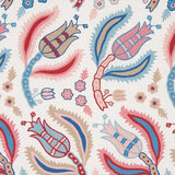 Schumacher Malabar Vine Sky & Rose Fabric