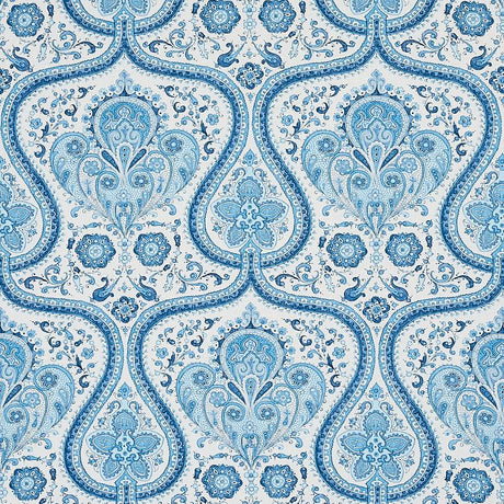 Schumacher Paisley Court Blue Fabric