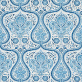 Schumacher Paisley Court Blue Fabric