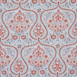 Schumacher Paisley Court Sky & Rose Fabric