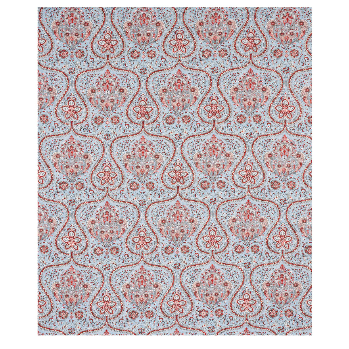 Schumacher Paisley Court Sky & Rose Fabric