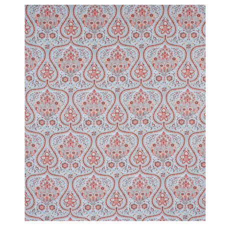 Schumacher Paisley Court Sky & Rose Fabric