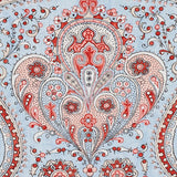 Schumacher Paisley Court Sky & Rose Fabric