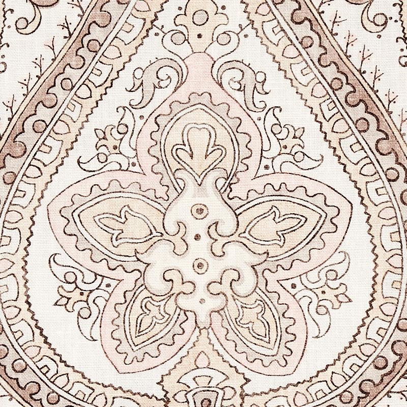Schumacher Paisley Court Neutral Fabric