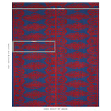 Schumacher Seema Embroidery Blue & Red Fabric