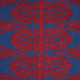 Schumacher Seema Embroidery Blue & Red Fabric