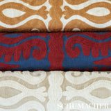 Schumacher Seema Embroidery Blue & Red Fabric