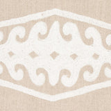 Schumacher Seema Embroidery Ivory On Natural Fabric