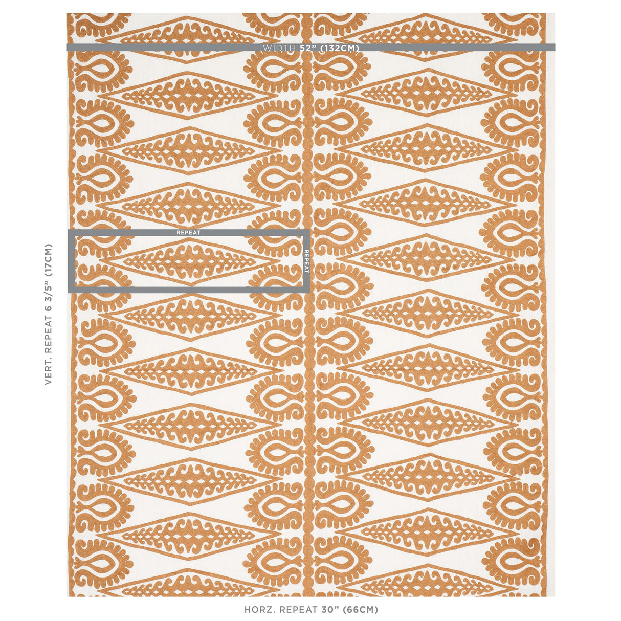 Schumacher Seema Embroidery Gold Fabric