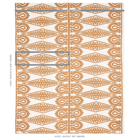 Schumacher Seema Embroidery Gold Fabric