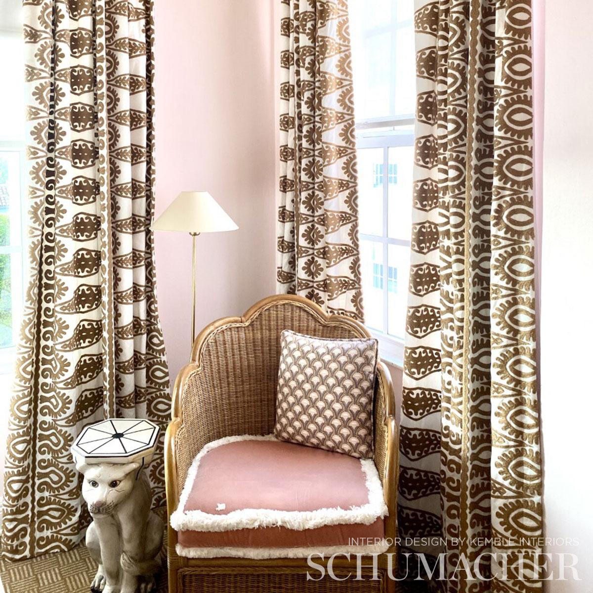 Schumacher Seema Embroidery Gold Fabric