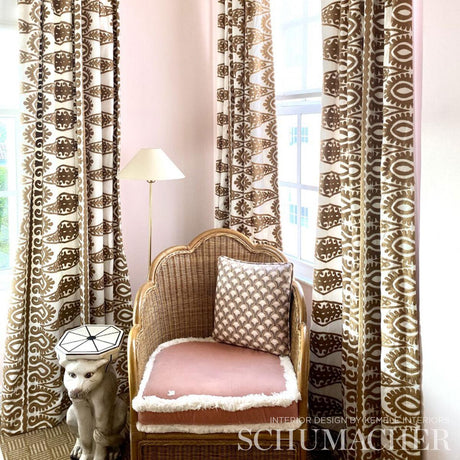 Schumacher Seema Embroidery Gold Fabric