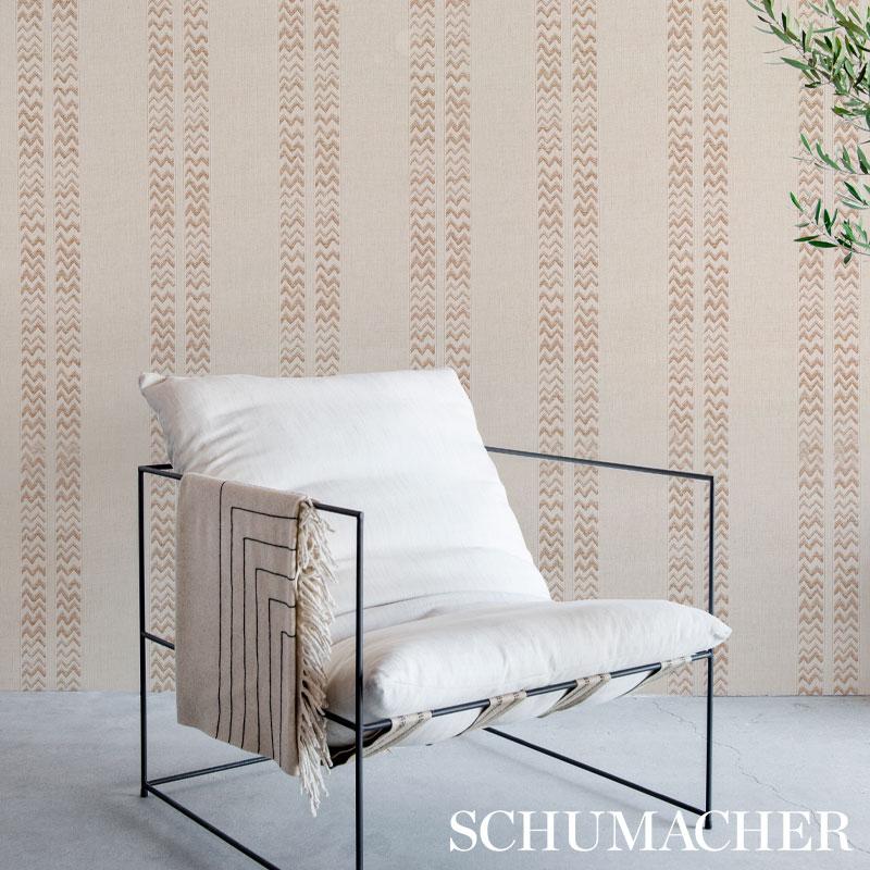Schumacher Kudu Stripe Sand Fabric