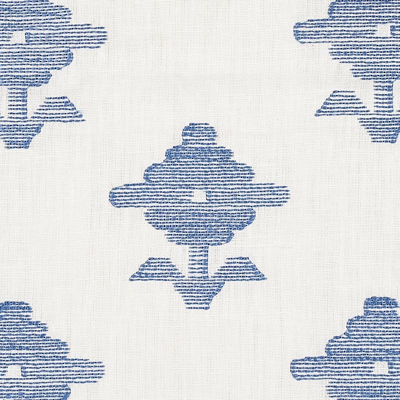 Schumacher Rubia Embroidery Blue Fabric