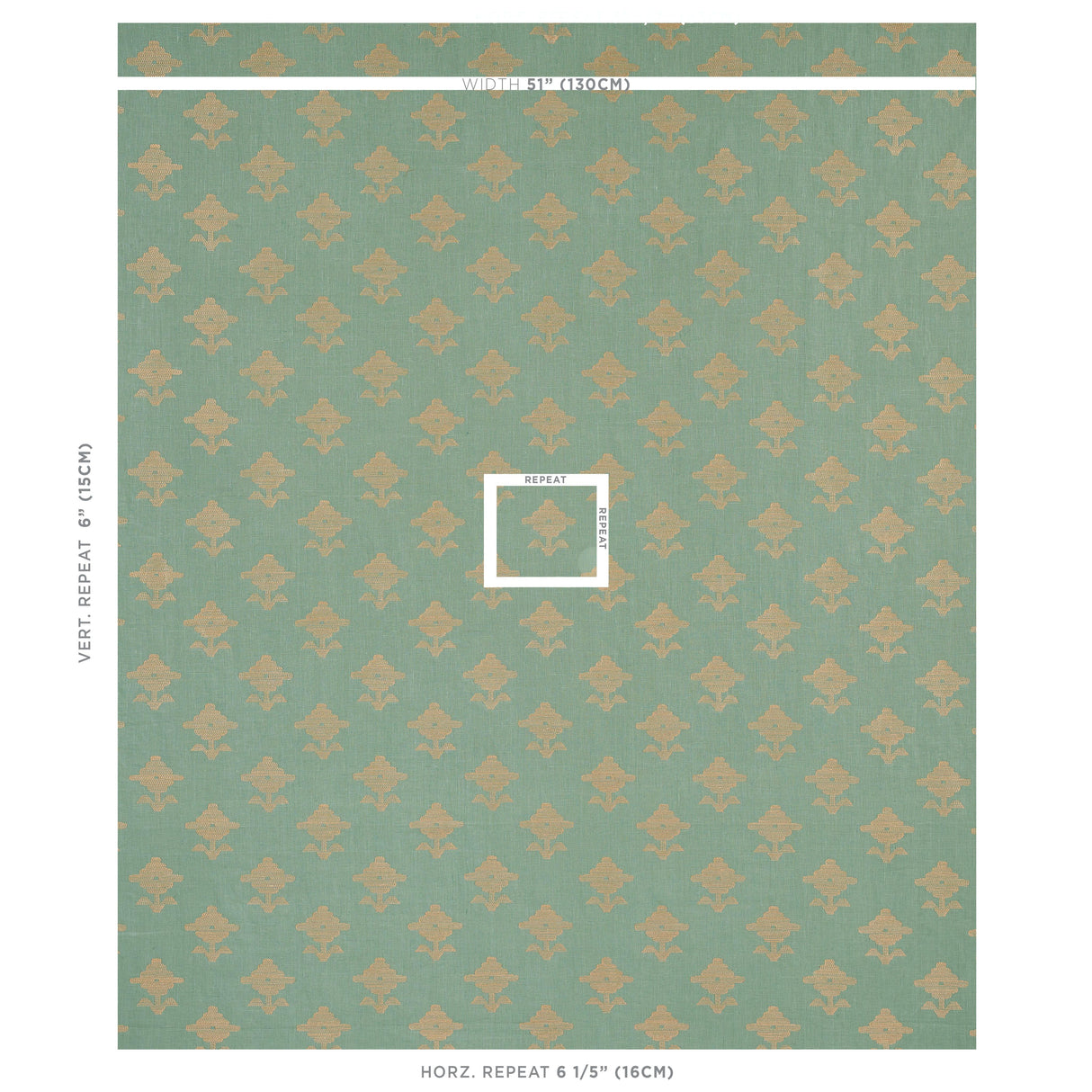 Schumacher Rubia Embroidery Mineral Fabric